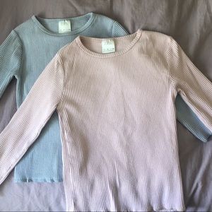ZARA kids ribbed long sleeve shirts